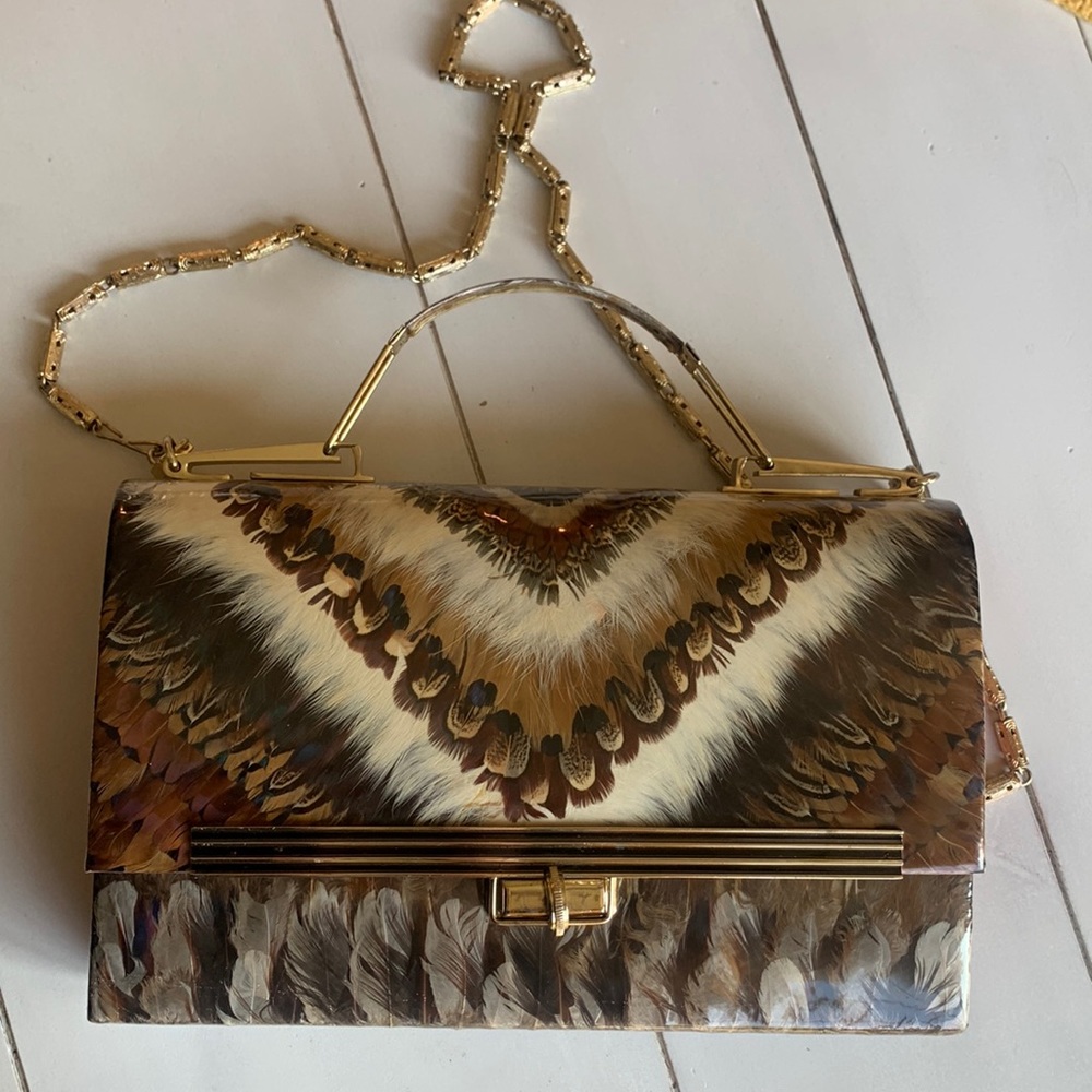 Pheasant feathers purse